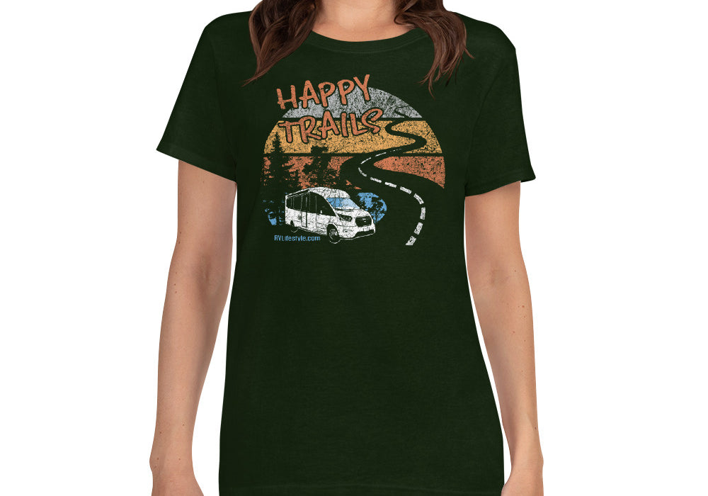 Happy Trails Women's short sleeve T-shirt - Black, Navy, Forest Green