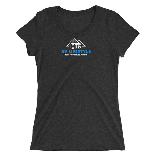 RV Lifestyle Logo FITTED Women's short sleeve t-shirt - runs SMALL ORDER UP - Charcoal Black